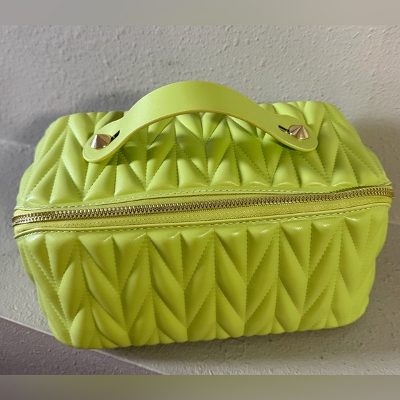 Handbags - Lime Quilted Cosmetic Bag